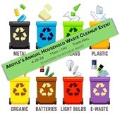 Argyle Household Waste Event April 20 from 11 - 1 at Town Hall