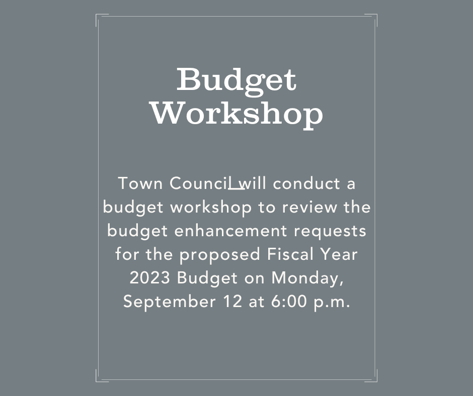 Budget Workshop 2022.09.12